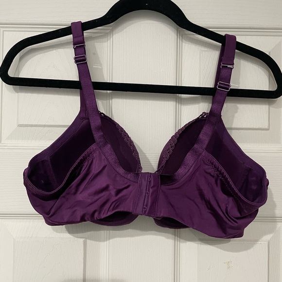 Avenue Plus Size Deep Purple Lace Accent Bra - Picture 3 of 6